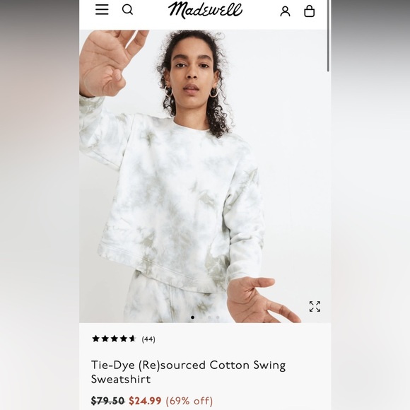 Madewell Tie-Dye Cotton Swing Crewneck - Picture 7 of 7